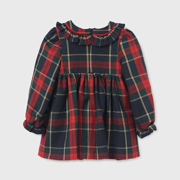 ABEL & LULA Kárované šaty modré s dlhým rukávom pre bäbätká Plaid dress navy 5512 | Welcomebaby.sk