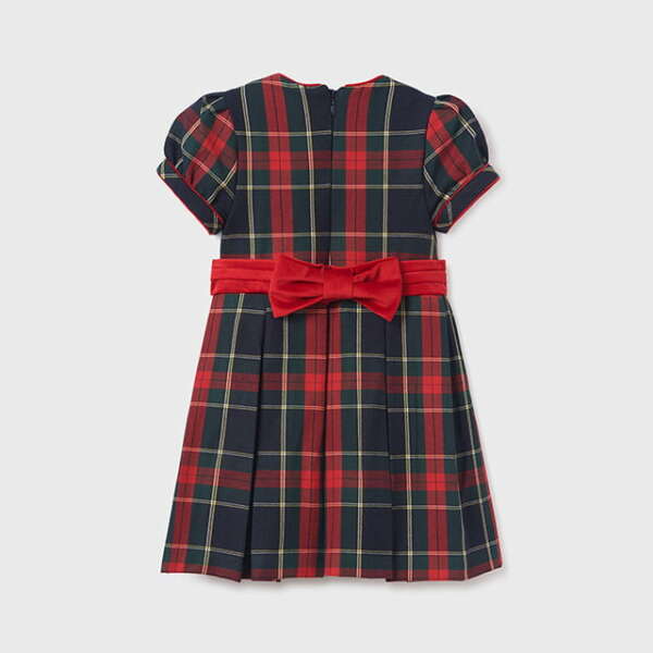 ABEL & LULA Kárované šaty s mašľou modré Plaid dress navy 5530 | Welcomebaby.sk