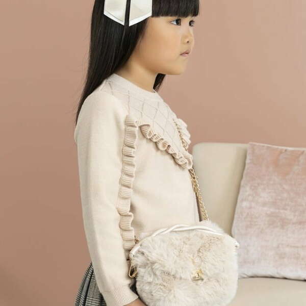 ABEL & LULA Dievčenská kožušinová kabelka béžová Faux fur handbag beige 5991 | Welcomebaby.sk