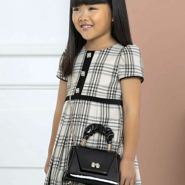 ABEL & LULA Dievčenská elegantná lesklá kabelka čierna Patent leather bag black 5992 | Welcomebaby.sk