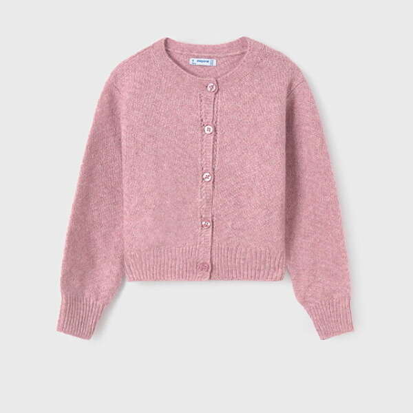 MAYORAL Dievčenský sveter na gombíky ružový Tricot cardigan quarz 7311 | Welcomebaby.sk