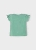 MAYORAL Dievčenské tričko s krátkym rukávom zelené Girl print tshirt mint 3015 – Obrázok 3