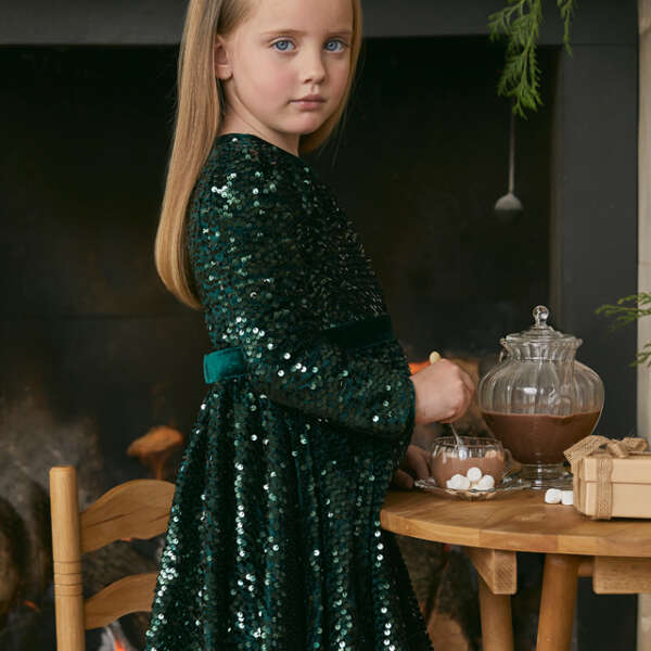 ABEL LULA Trblietavé šaty zelené Glitter dress green 5528 | Welcomebaby.sk
