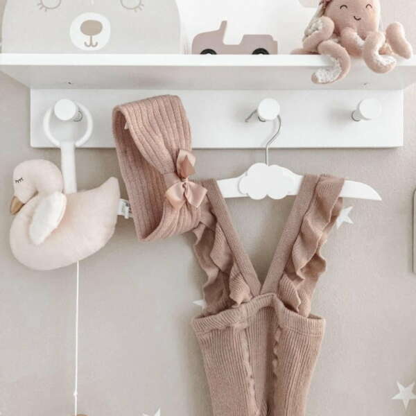 CÓNDOR Pančuchy na traky staroružové old rose s volánom bez nožičiek Flounced Suspender Cotton Leggings 2401 | Welcomebaby.sk
