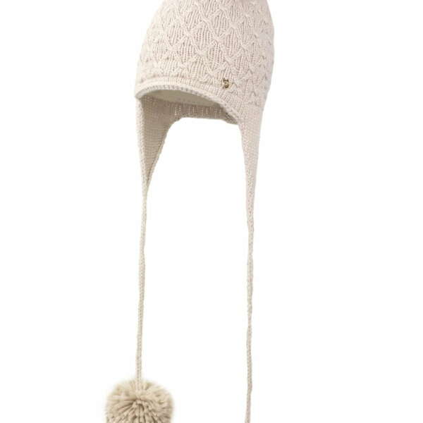 JAMIKS Čiapka s brnbolcami CARMINIA IV béžová Hat with pompom beige JZG056 | Welcomebaby.sk