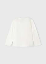 MAYORAL Dievčenské tričko s dlhým rukávom s potlačou biele Long sleeve tshirt white 4005 – Obrázok 5