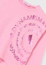 MAYORAL Dievčenské tričko s dlhým rukávom a potlačou ružové Girl print tshirt bubblegum 7058 | Welcomebaby.sk