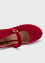 MAYORAL Dievčenské zamatové baleríny červené Girl velvet ballet flats cherry 42391 – Obrázok 6