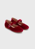 MAYORAL Dievčenské zamatové baleríny červené Girl velvet ballet flats cherry 42391 – Obrázok 7
