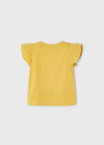 MAYORAL Dievčenské tričko s krátkym rukávom s potlačou žlté Girl print tshirt honey 3091 – Obrázok 5