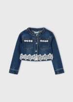 MAYORAL Rifľová bunda s výšivkou Girl fantasy denim jacket 3475 – Obrázok 2