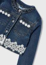 MAYORAL Rifľová bunda s výšivkou Girl fantasy denim jacket 3475 | Welcomebaby.sk