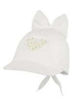 JAMIKS Vyšívaná čiapka s mašľou ARLETTE biela Madeira hat white JLG101 – Obrázok 3