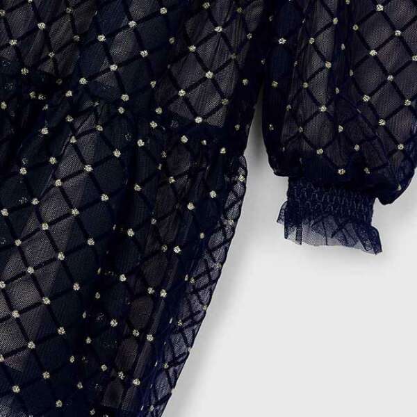 MAYORAL Tylové šaty tmavomodré Tulle dress navy 4910 | Welcomebaby.sk
