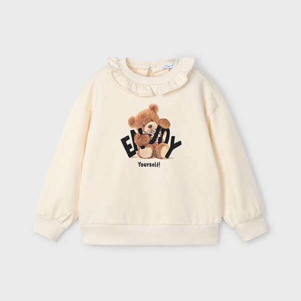 MAYORAL Mikina s medvedíkom piesková Jumper sand 4430 | Welcomebaby.sk