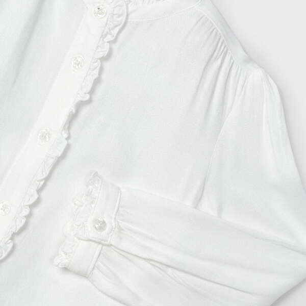 MAYORAL Blúzka s volánom jemne krémová Blouse ruffle off white 4105 | Welcomebaby.sk
