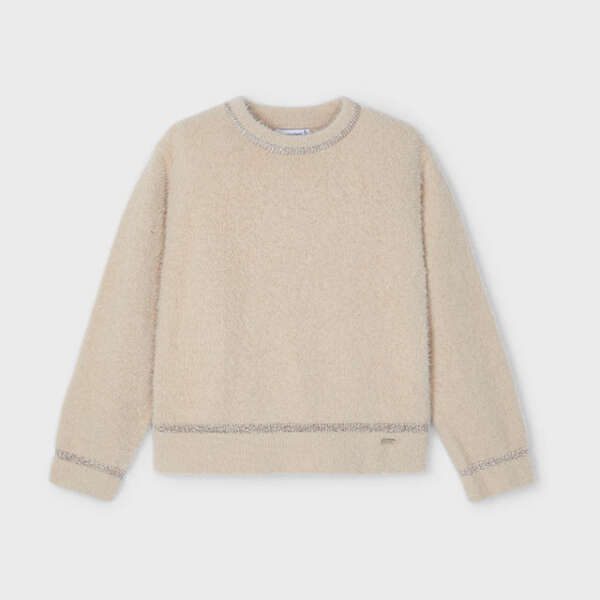 MAYORAL Dievčenský sveter cez hlavu béžový Fur jumper beige 4353 | Welcomebaby.sk