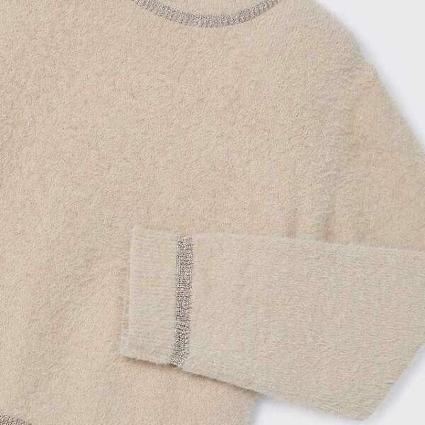 MAYORAL Dievčenský sveter cez hlavu béžový Fur jumper beige 4353 | Welcomebaby.sk