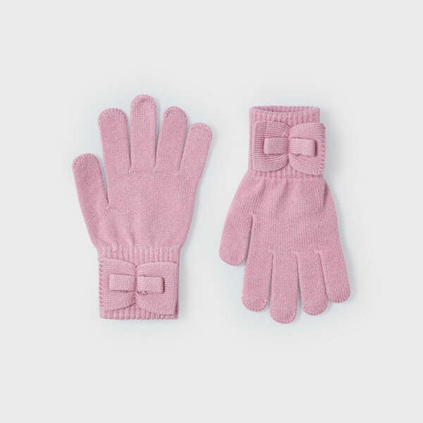 MAYORAL Rukavice s mašľou ružové Girl bow gloves rose 10816 | Welcomebaby.sk