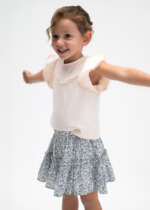 MAYORAL Tričko s krátkym rukávom 3008 Ruffled t-shirt salmon | Welcomebaby.sk