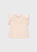 MAYORAL Tričko s krátkym rukávom 3008 Ruffled t-shirt salmon | Welcomebaby.sk