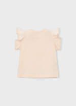 MAYORAL Tričko s krátkym rukávom 3008 Ruffled t-shirt salmon | Welcomebaby.sk