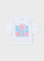 MAYORAL Tričko s krátkym rukávom 3016 Drop shoulder tshirt lila | Welcomebaby.sk