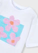 MAYORAL Tričko s krátkym rukávom 3016 Drop shoulder tshirt lila | Welcomebaby.sk