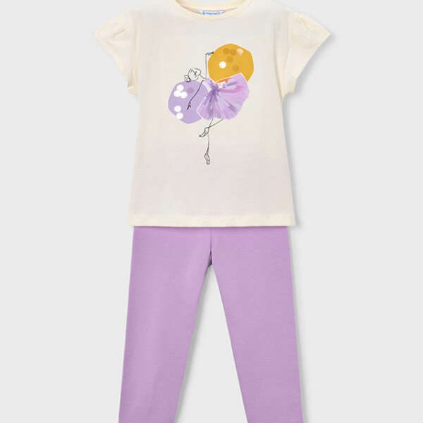 MAYORAL Legínový set s tričkom 3726 Leggings and tshirt set lila | Welcomebaby.sk