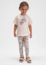 MAYORAL Legínový set s tričkom 3727 Printed leggings and tshirt salmon | Welcomebaby.sk