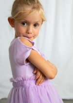 MAYORAL Tylové šaty 3915 Combination dress mauve | Welcomebaby.sk