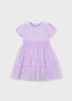 MAYORAL Tylové šaty 3915 Combination dress mauve | Welcomebaby.sk