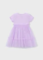 MAYORAL Tylové šaty 3915 Combination dress mauve | Welcomebaby.sk