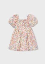 MAYORAL Kvetinové šaty 3928 Puff sleeve floral dress blossom | Welcomebaby.sk