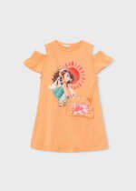 MAYORAL Šaty s kabelkou 3941 Dress with slits and handbag pumpkin | Welcomebaby.sk