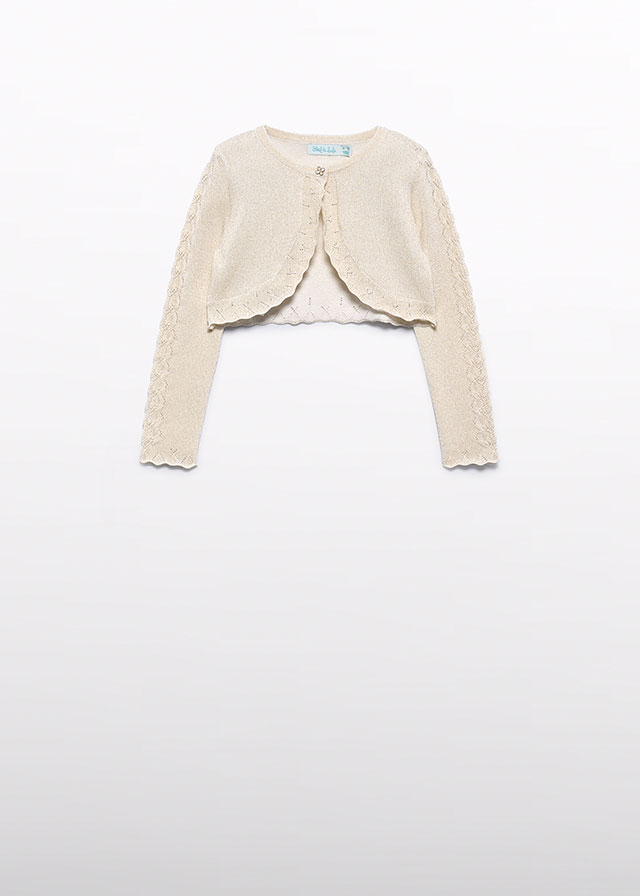 ABEL & LULA Bolerko champagne Knit bolero 5304 | Welcomebaby.sk ABEL & LULA Bolerko champagne Knit bolero 5304 | Welcomebaby.sk