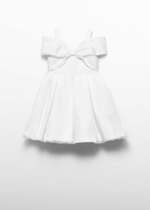 ABEL & LULA Šaty s veľkou mašľou biele Girl organza bow dress white 5031 – Obrázok 2