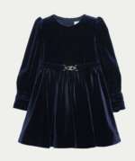 ABEL & LULA Zimné velvet šaty tmavomodré s dlhým rukávom Dress navy blue 5536 | Welcomebaby.sk