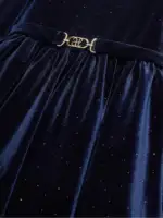 ABEL & LULA Zimné velvet šaty tmavomodré s dlhým rukávom Dress navy blue 5536 | Welcomebaby.sk