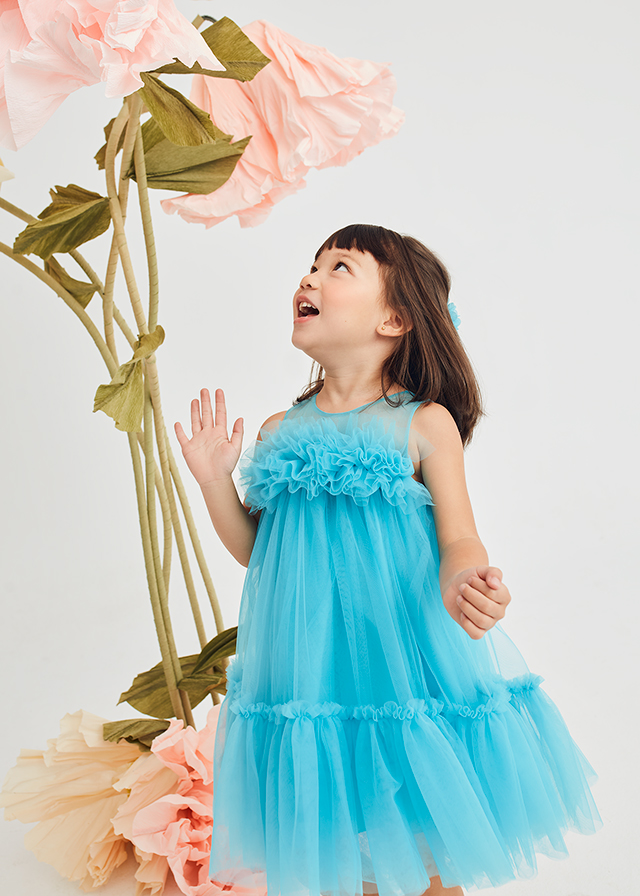 ABEL & LULA Volánové tylové šaty modré Girl voluminous tulle dress turquoise5051 | Welcomebaby.sk ABEL & LULA Volánové tylové šaty modré Girl voluminous tulle dress turquoise5051 | Welcomebaby.sk