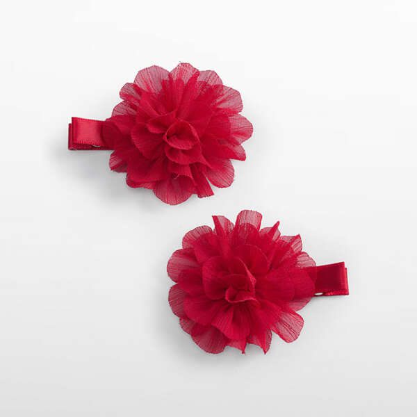 ABEL & LULA Dievčenská sponka s kvetom na klip červená Hair clip set red 5967 | Welcomebaby.sk