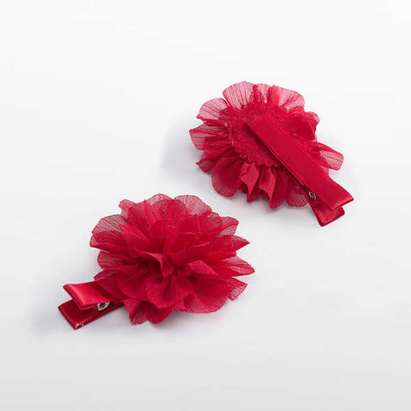 ABEL & LULA Dievčenská sponka s kvetom na klip červená Hair clip set red 5967 | Welcomebaby.sk