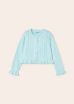 MAYORAL Sveter s jemným vzorom aqua 3345 | Welcomebaby.sk