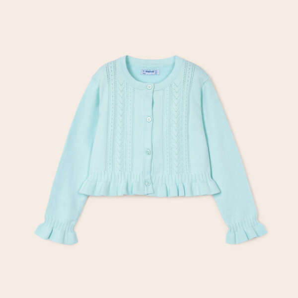 MAYORAL Sveter s jemným vzorom aqua 3345 | Welcomebaby.sk