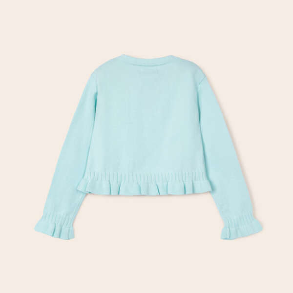 MAYORAL Sveter s jemným vzorom aqua 3345 | Welcomebaby.sk