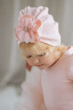 JAMIKS Rebrovaná čiapka s kvetmi NINA ružová JWI108 | Welcomebaby.sk